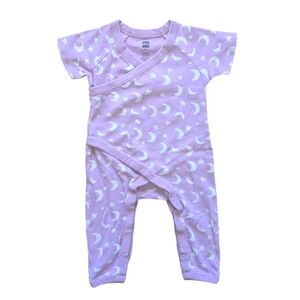 Tea Collection Purple Moon and Star Baby Romper - Size 6-9M